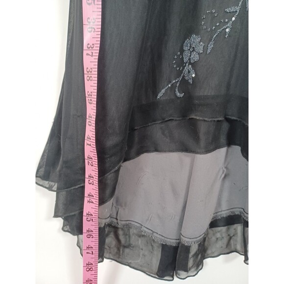 Vintage Y2K Trixxi Dress Medium Black Baby Doll Mesh Dark Fairycore Whimsigoth - Picture 7 of 11
